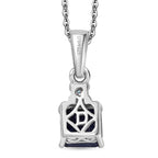 D'Joy AA Masoala Saphir (Fissure gefüllt), Moissanit Anhänger mit Kette, ca. 50 cm 925 Silber rhodiniert ca. 1.73 ct