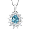 D'Joy AA Blauer Zirkon, Weißer Zirkon Schmuckset ca. 50 cm 925 Silber rhodiniert ca. 3,24 ct.