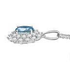 D'Joy AA Blauer Zirkon, Weißer Zirkon Schmuckset ca. 50 cm 925 Silber rhodiniert ca. 3,24 ct.