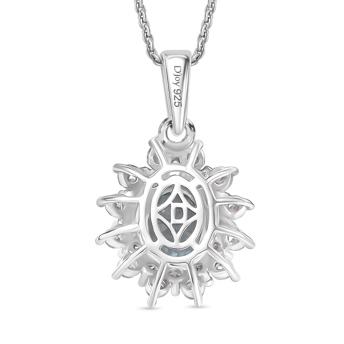 D'Joy AA Blauer Zirkon, Weißer Zirkon Schmuckset ca. 50 cm 925 Silber rhodiniert ca. 3,24 ct.