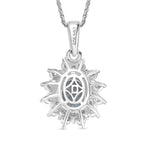 D'Joy AA Blauer Zirkon, Weißer Zirkon Schmuckset ca. 50 cm 925 Silber rhodiniert ca. 3,24 ct.
