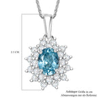 D'Joy AA Blauer Zirkon, Weißer Zirkon Schmuckset ca. 50 cm 925 Silber rhodiniert ca. 3,24 ct.