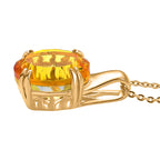 D'Joy - Lichkranz-Design Sphaleros Quarz Anhänger mit Kette, ca. 50 cm 925 Silber 750 Gelb Vergoldet ca. 5.19 ct
