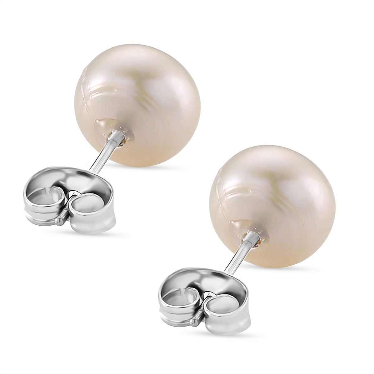 Pfirsich-Süßwasser Perle (7-9 mm) Schmuckset 316L Edelstahl