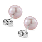 Pfirsich-Süßwasser Perle (7-9 mm) Schmuckset 316L Edelstahl