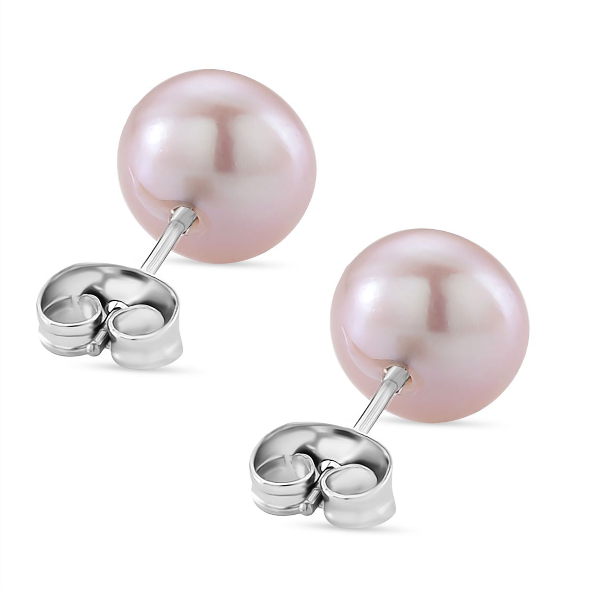 Pfirsich-Süßwasser Perle (7-9 mm) Schmuckset 316L Edelstahl