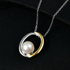EVER TRUE Süßwasser Perle (9-9.5 mm) Anhänger mit Kette, ca. 50 cm, Nickelfreies Messing