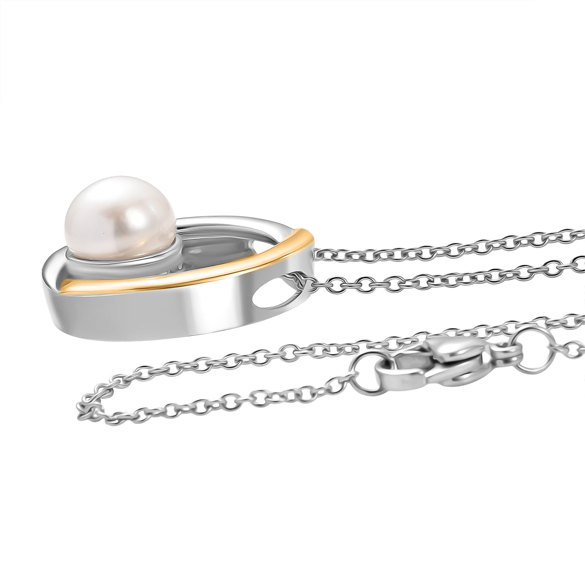 EVER TRUE Süßwasser Perle (9-9.5 mm) Anhänger mit Kette, ca. 50 cm, Nickelfreies Messing