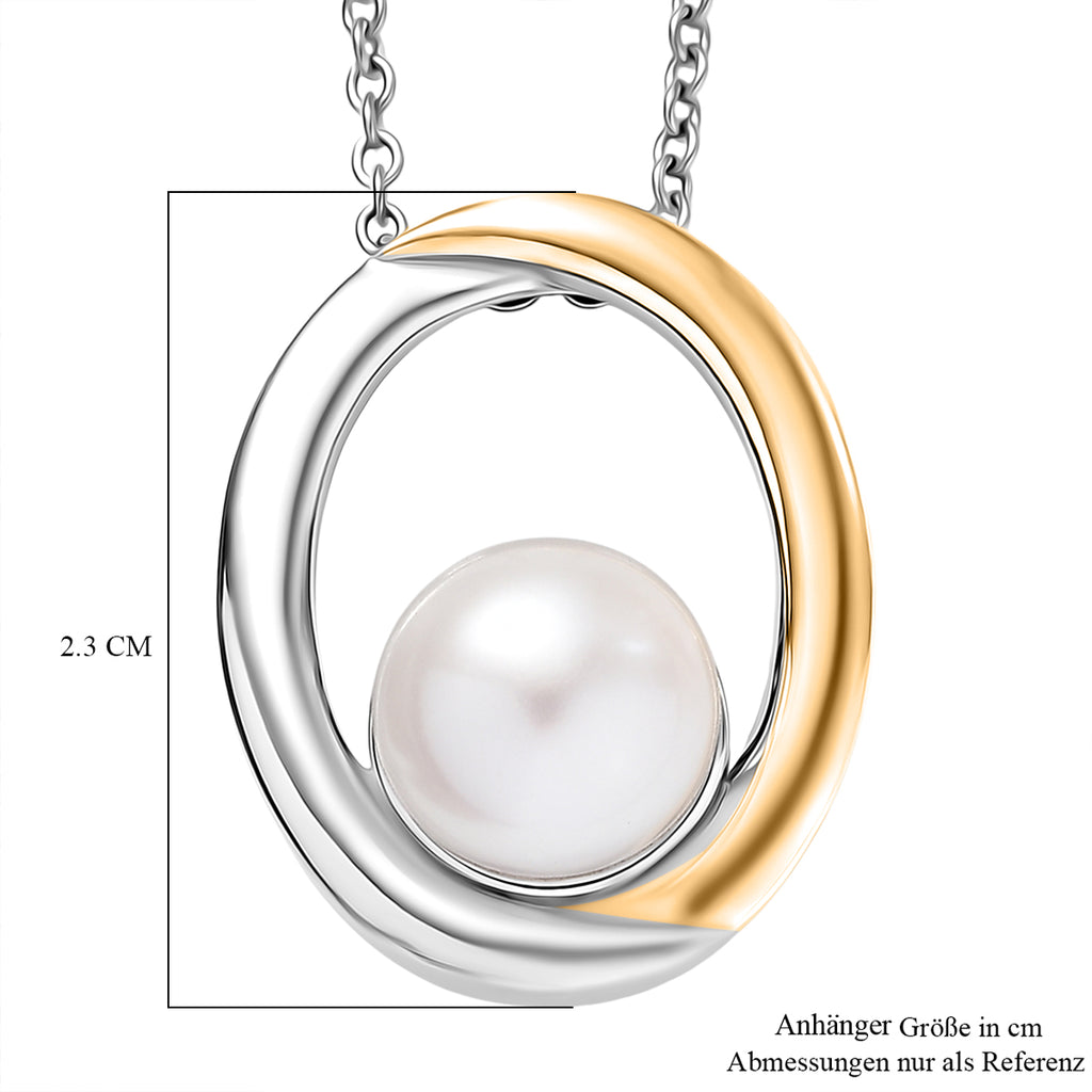 EVER TRUE Süßwasser Perle (9-9.5 mm) Anhänger mit Kette, ca. 50 cm, Nickelfreies Messing