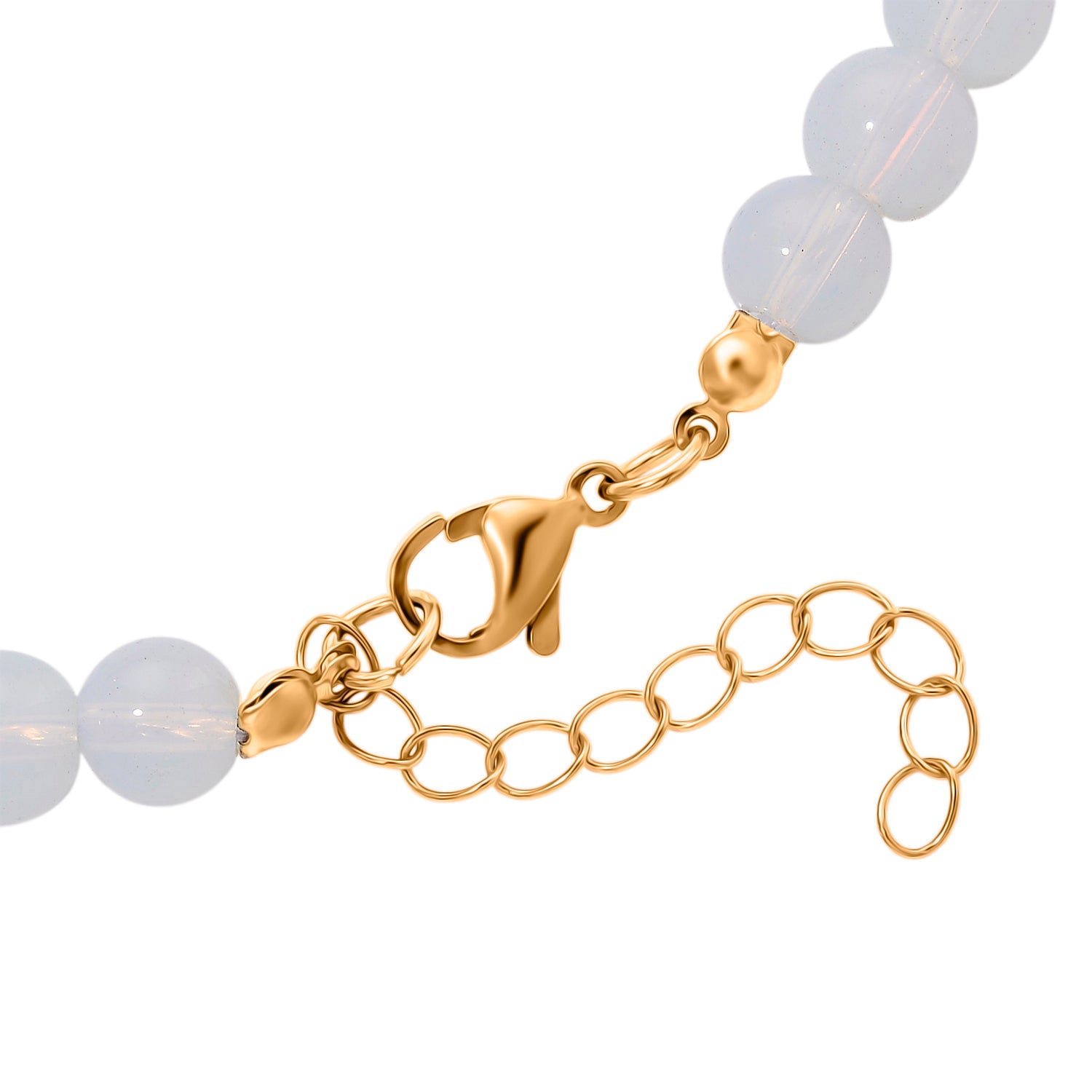 3er Set - Opalite Halskette, Armband und Ohrringe, 316L Edelstahl, Goldfarben, ca. 323.50 ct