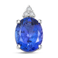 LUXORO AAA Tansanit, Weißer Diamant AGI zertifiziert und geprüft Anhänger mit Kette ca. 45 cm 585 Gold ca. 3,30 ct.