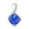 Rhapsody AAAA Tansanit, Weißer Diamant Schmuckset ca. 45 cm ca. 2,80 ct.
