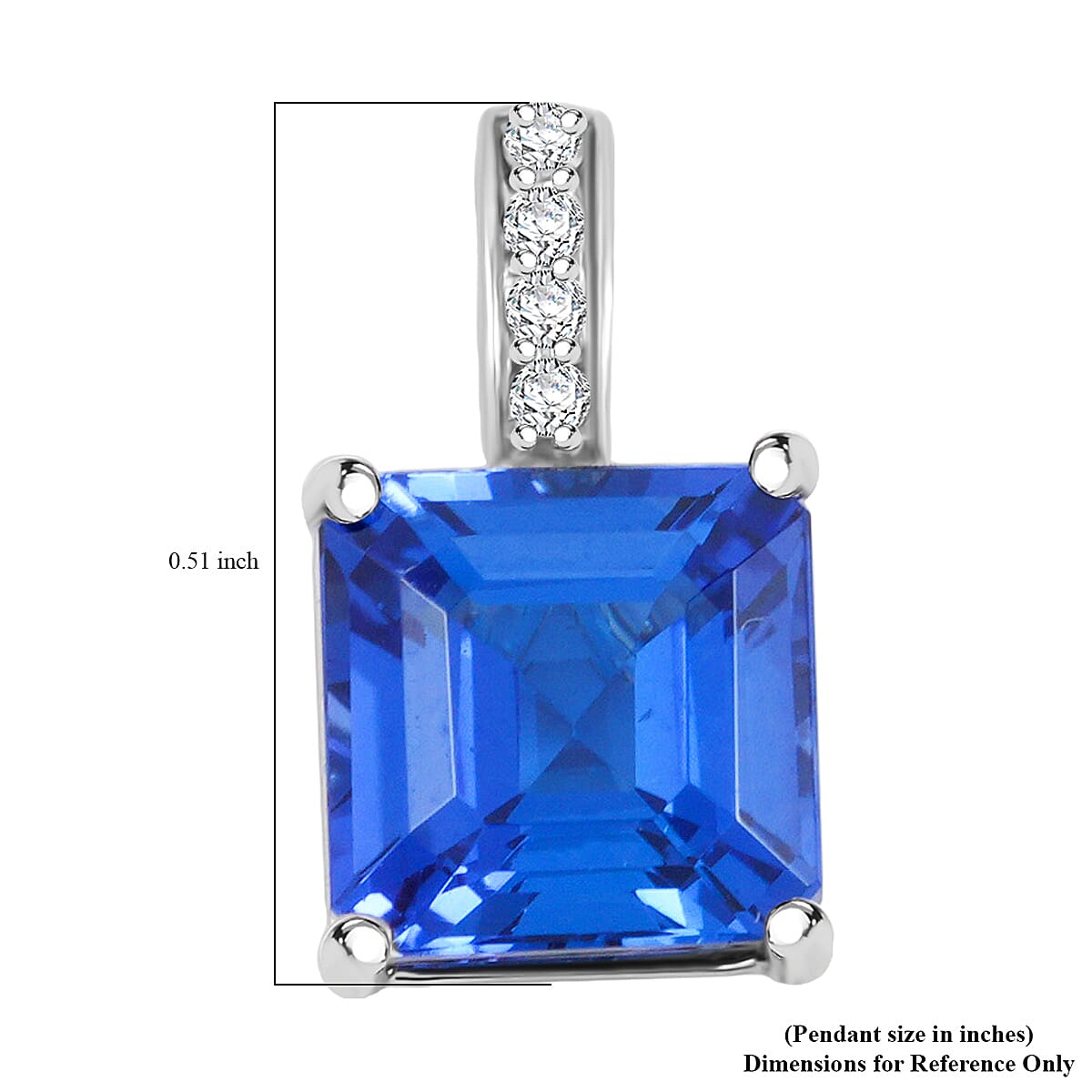 Rhapsody AAAA Tansanit, Weißer Diamant VS-EF AGI zertifiziert und geprüft Anhänger mit Kette ca. 45 cm 950 Platin ca. 1,85 ct.