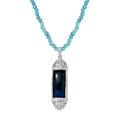 D'Joy AAA Labradorit Anhänger mit Apatit Kette, ca. 45 cm 925 Silber rhodiniert ca. 46.98 ct