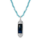 D'Joy AAA Labradorit Anhänger mit Apatit Kette, ca. 45 cm 925 Silber rhodiniert ca. 46.98 ct