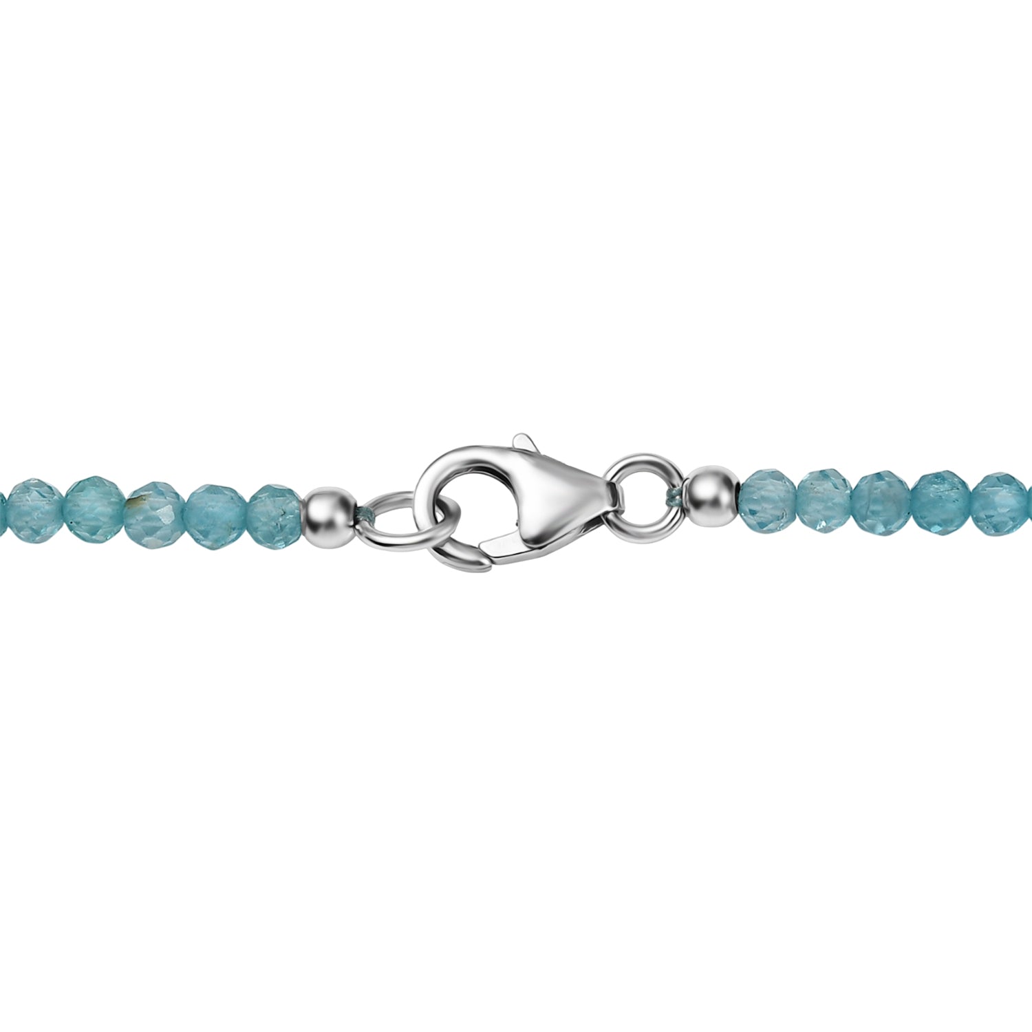 D'Joy AAA Labradorit Anhänger mit Apatit Kette, ca. 45 cm 925 Silber rhodiniert ca. 46.98 ct