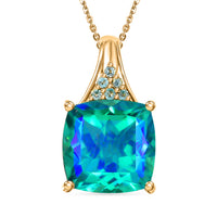 D'Joy Pfau Quarz Triplette, Blauer Apatit Schmuckset ca. 50 cm 925 Silber 750 Gelbgold Vermeil ca. 13.19 ct