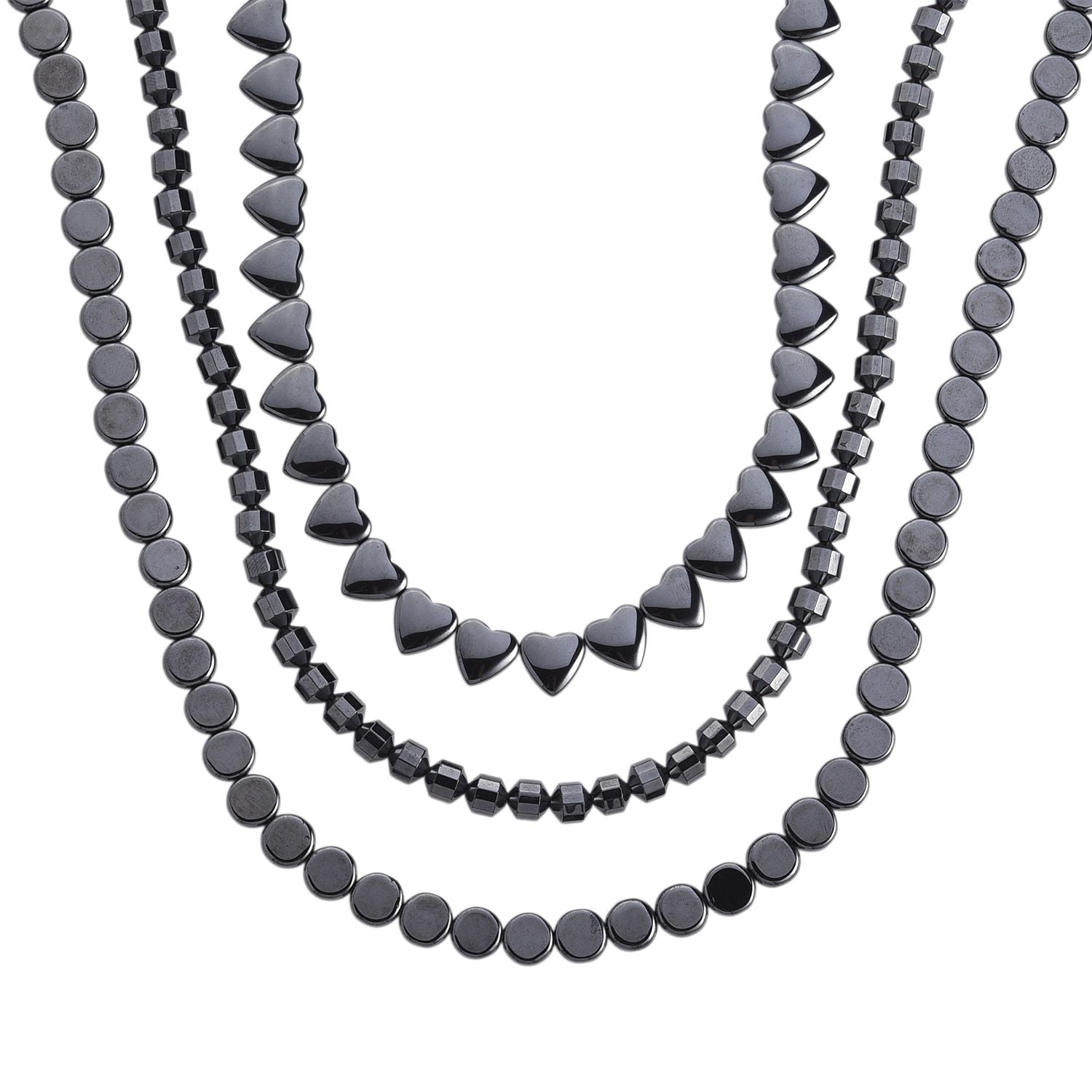 Hämatit Schmuckset ca. 50 cm + 5 cm Extender, ca. 550,00 ct.
