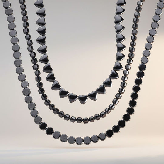 Hämatit Schmuckset ca. 50 cm + 5 cm Extender, ca. 550,00 ct.