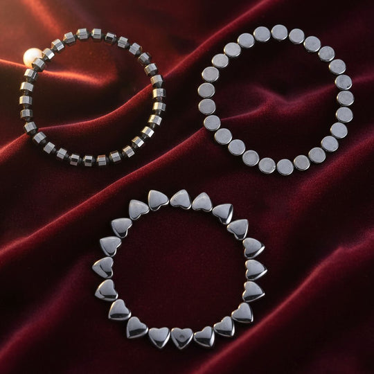 3er-Set Hämatit Armband, flexibles (ca. 18-19 cm) ca. 215,00 ct.