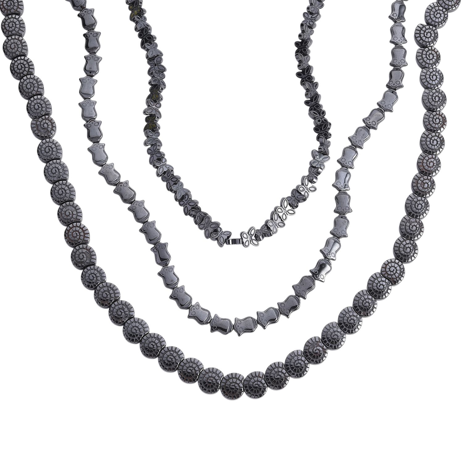 Hämatit Schmuckset, ca. 50 cm + 5 cm Extender, ca. 533,00 ct.