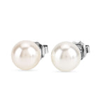 3er Set - Weiße Muschelkernperle (13-15 mm) Halskette ca. 50 cm, Armband-verstellbar, und Ohrringe Schmuckset, 316L Edelstahl