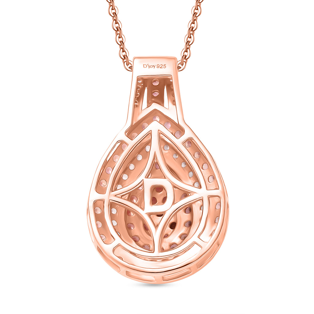 D'Joy AAA Padparadscha Saphir Schmuckset ca. 50 cm 925 Silber 750 Roségold Vermeil ca. 1.58 ct