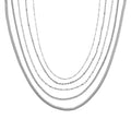 5er-Set Halsketten, ca. 45 cm + 5 cm Extender, Nickelfreies Messing Silberfarben