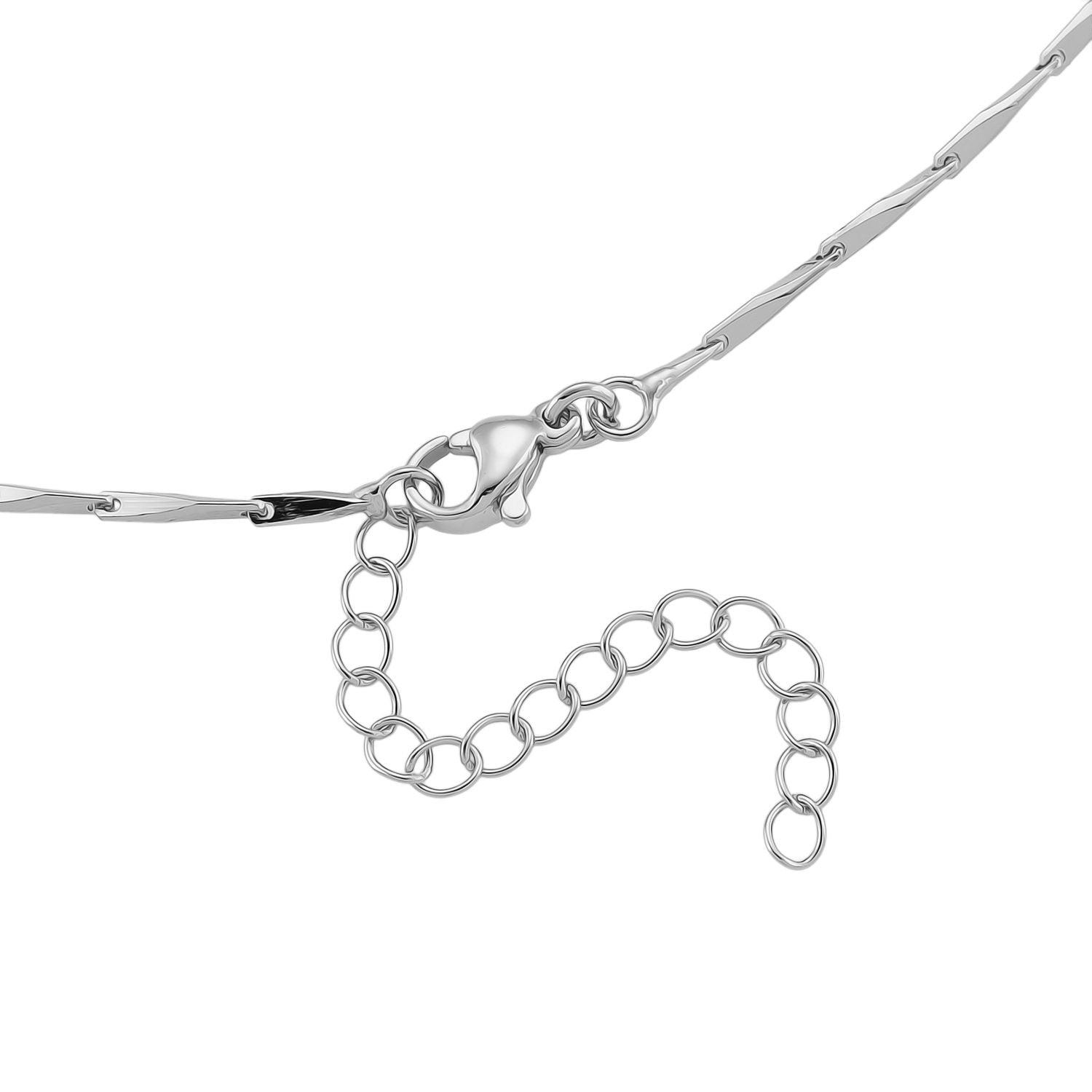 5er-Set Halsketten, ca. 45 cm + 5 cm Extender, Nickelfreies Messing Silberfarben