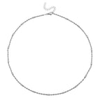5er-Set Halsketten, ca. 45 cm + 5 cm Extender, Nickelfreies Messing Silberfarben