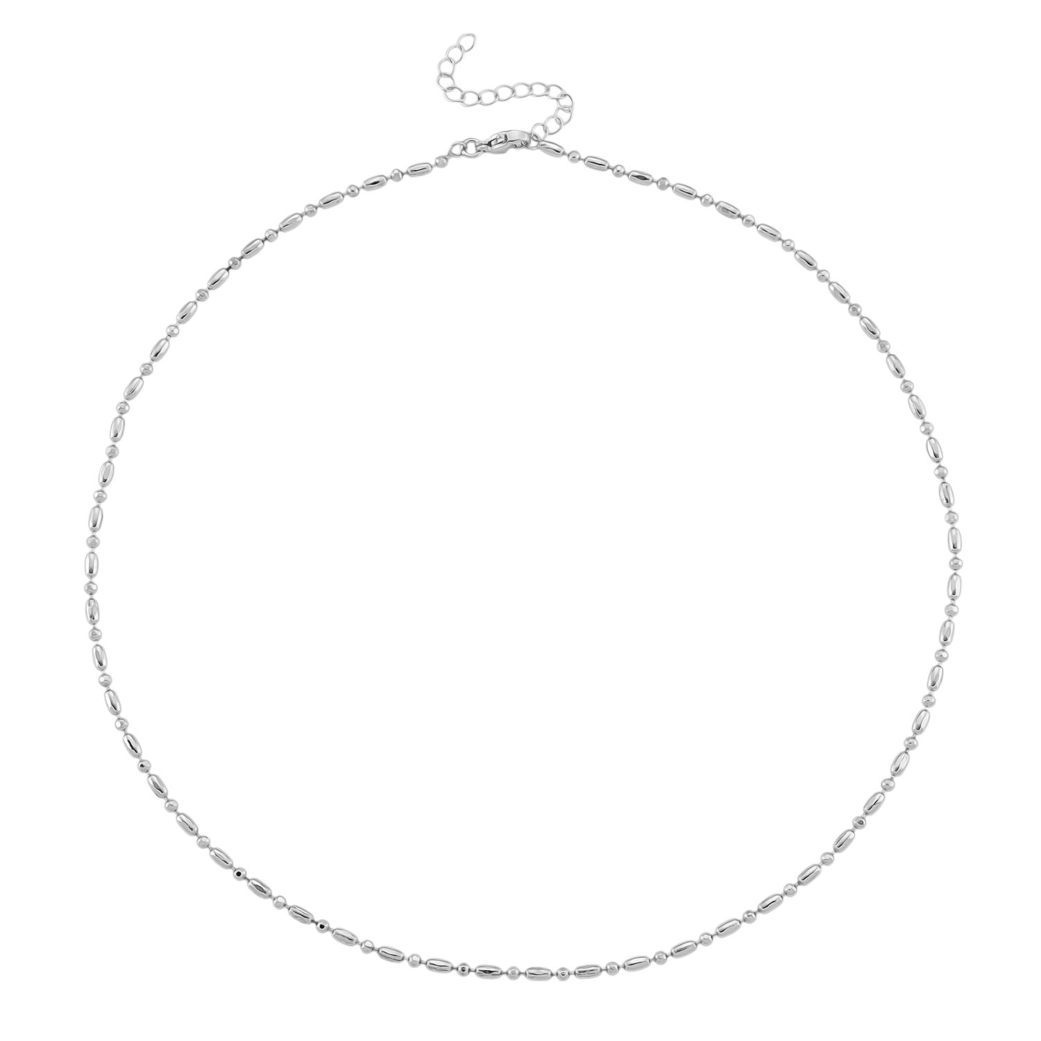 5er-Set Halsketten, ca. 45 cm + 5 cm Extender, Nickelfreies Messing Silberfarben