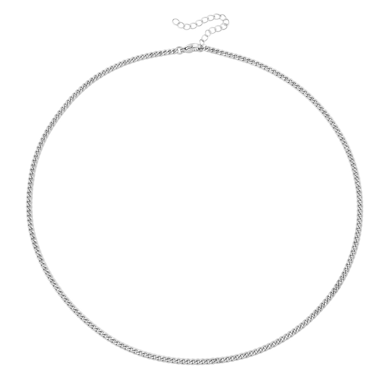 5er-Set Halsketten, ca. 45 cm + 5 cm Extender, Nickelfreies Messing Silberfarben