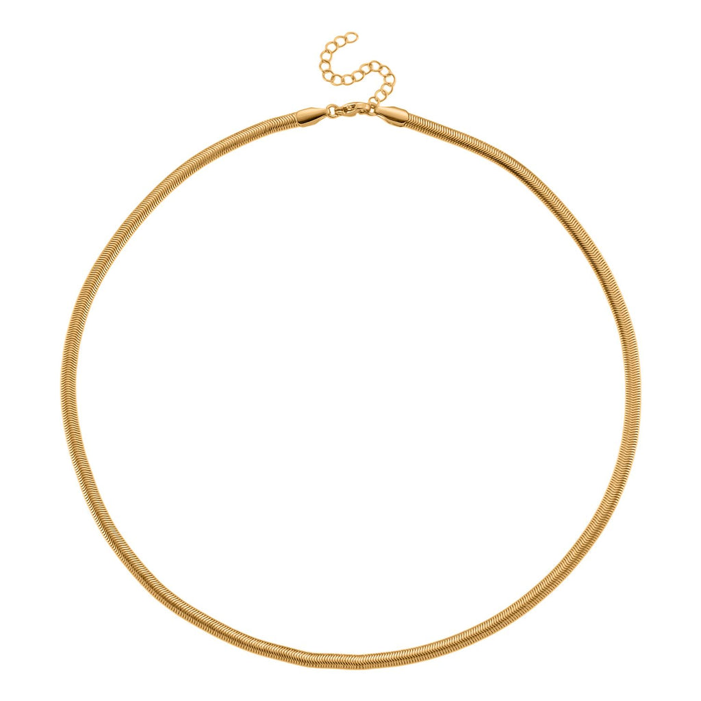 5er-Set Halsketten, ca. 45 cm + 5 cm Extender, Nickelfreies Messing Goldfarben
