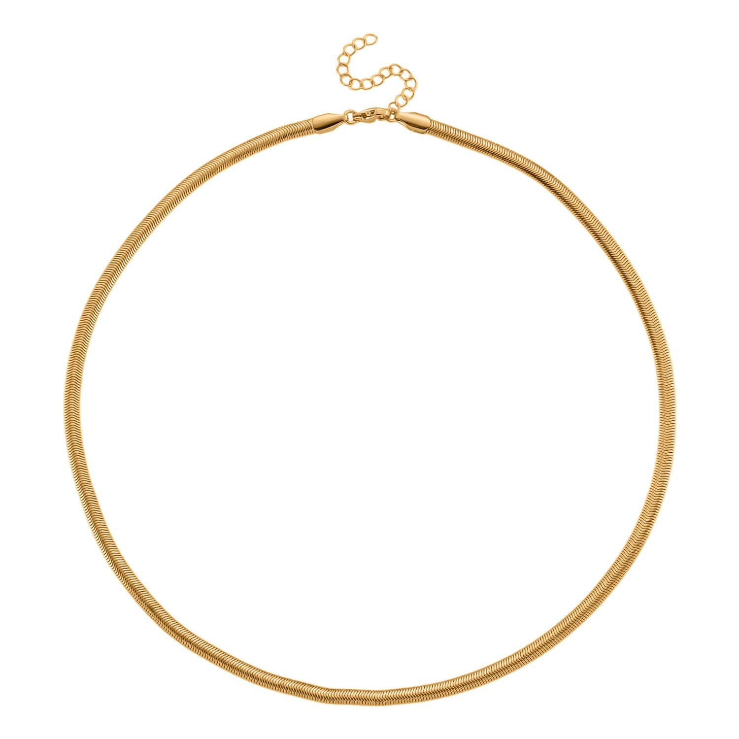5er-Set Halsketten, ca. 45 cm + 5 cm Extender, Nickelfreies Messing Goldfarben