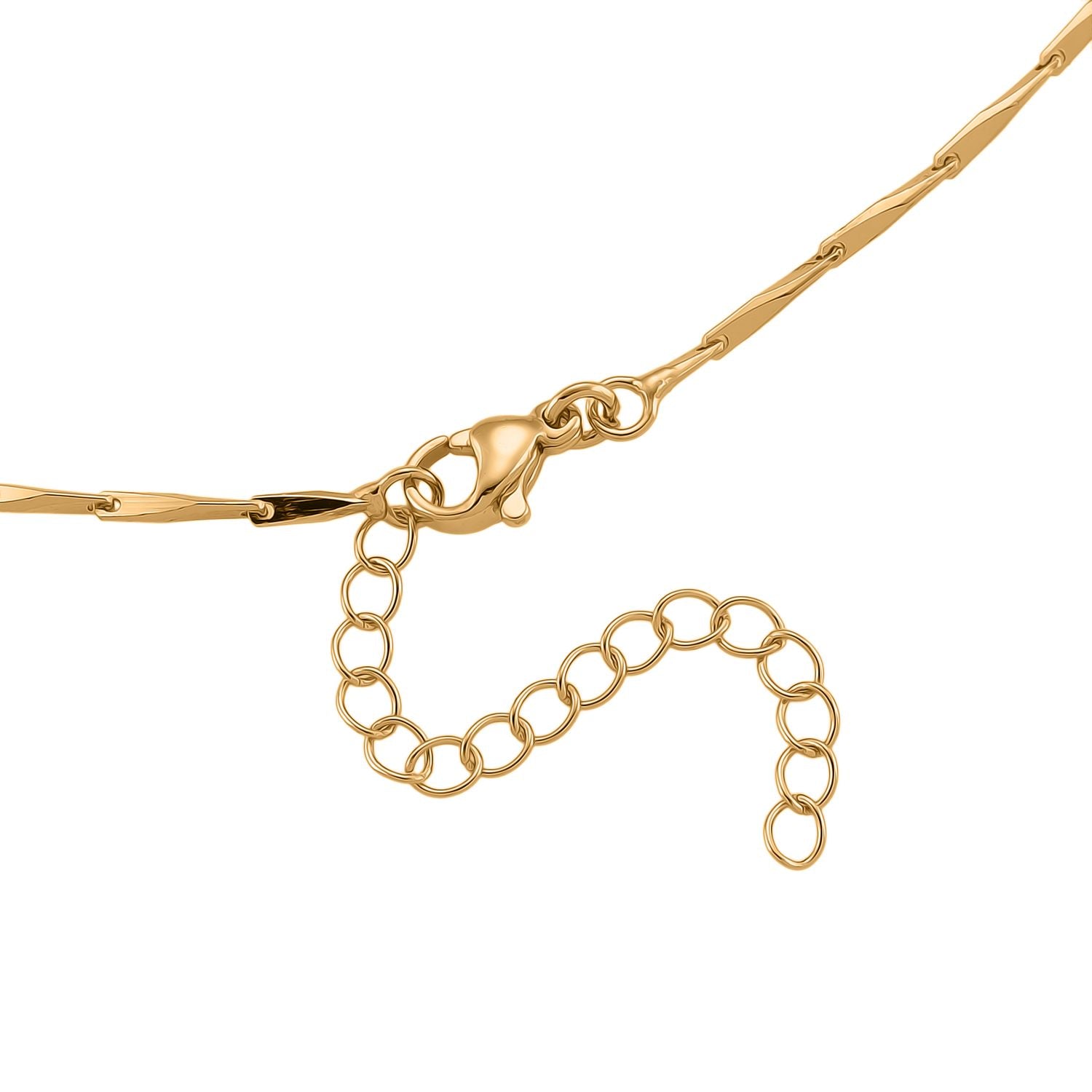 5er-Set Halsketten, ca. 45 cm + 5 cm Extender, Nickelfreies Messing Goldfarben