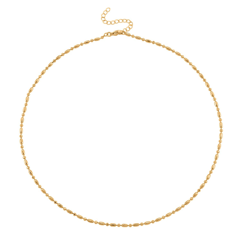 5er-Set Halsketten, ca. 45 cm + 5 cm Extender, Nickelfreies Messing Goldfarben