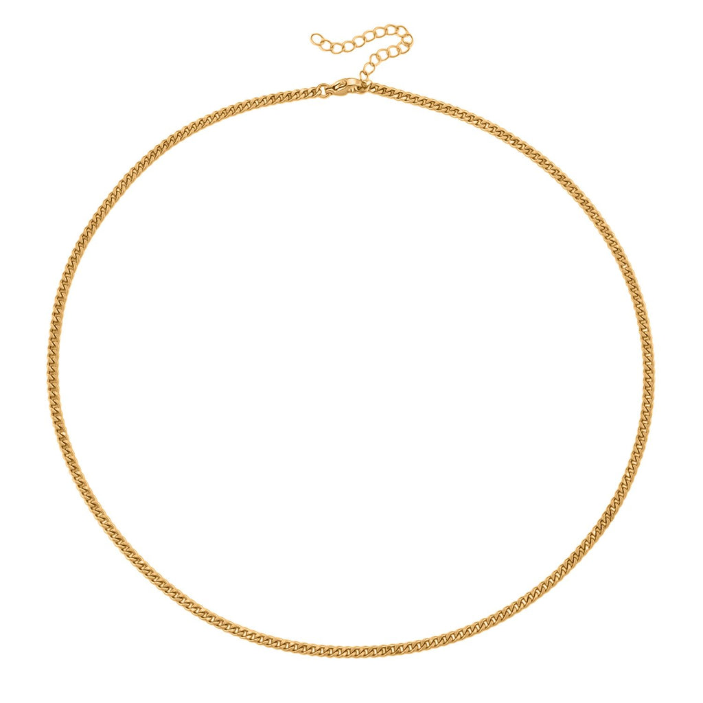 5er-Set Halsketten, ca. 45 cm + 5 cm Extender, Nickelfreies Messing Goldfarben