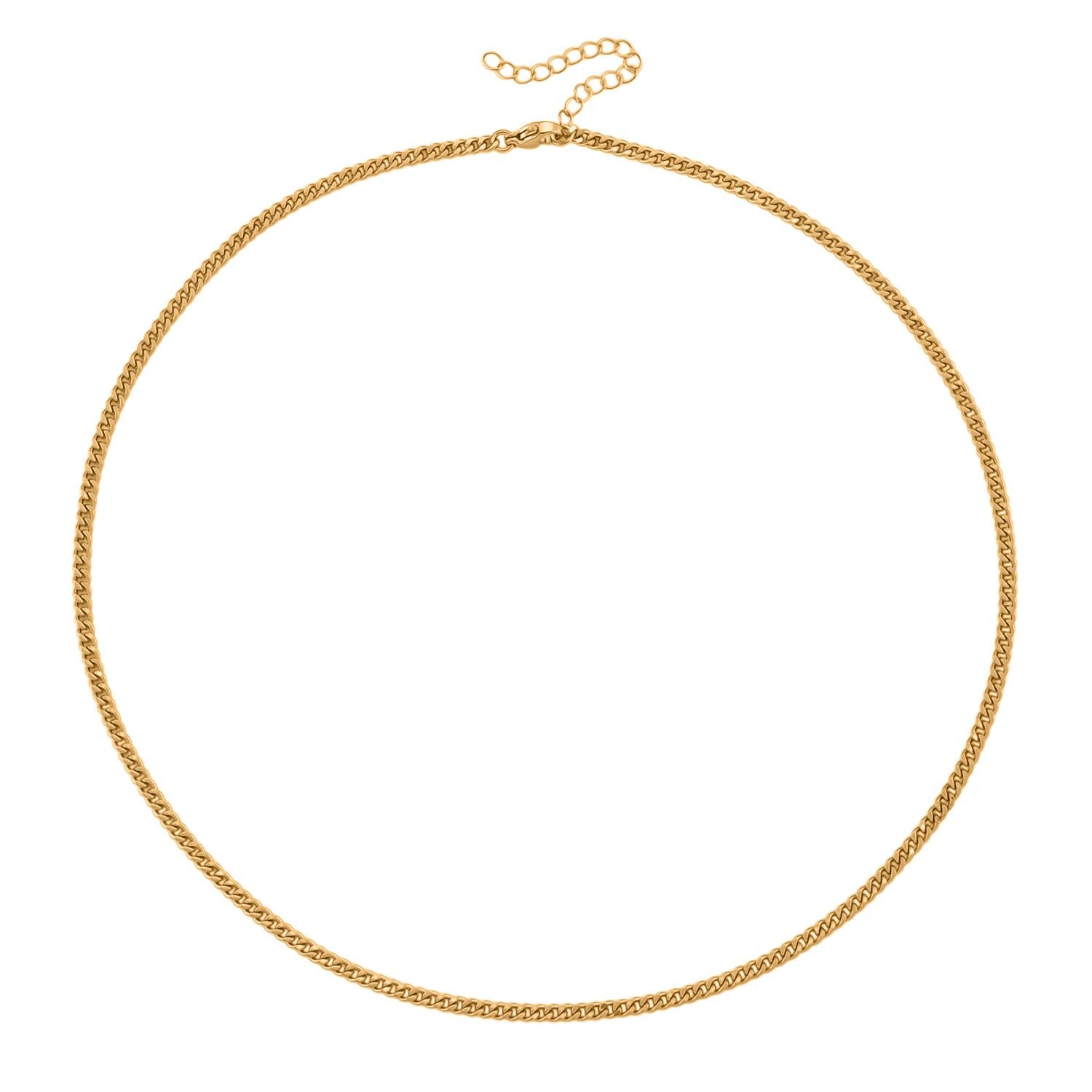 5er-Set Halsketten, ca. 45 cm + 5 cm Extender, Nickelfreies Messing Goldfarben