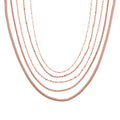 5er-Set Halsketten, ca. 45 cm + 5 cm Extender, Nickelfreies Messing Roségoldfarben