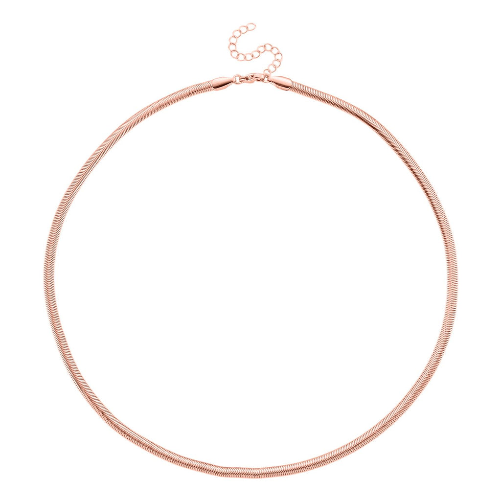 5er-Set Halsketten, ca. 45 cm + 5 cm Extender, Nickelfreies Messing Roségoldfarben