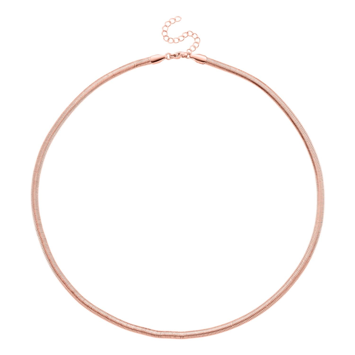 5er-Set Halsketten, ca. 45 cm + 5 cm Extender, Nickelfreies Messing Roségoldfarben