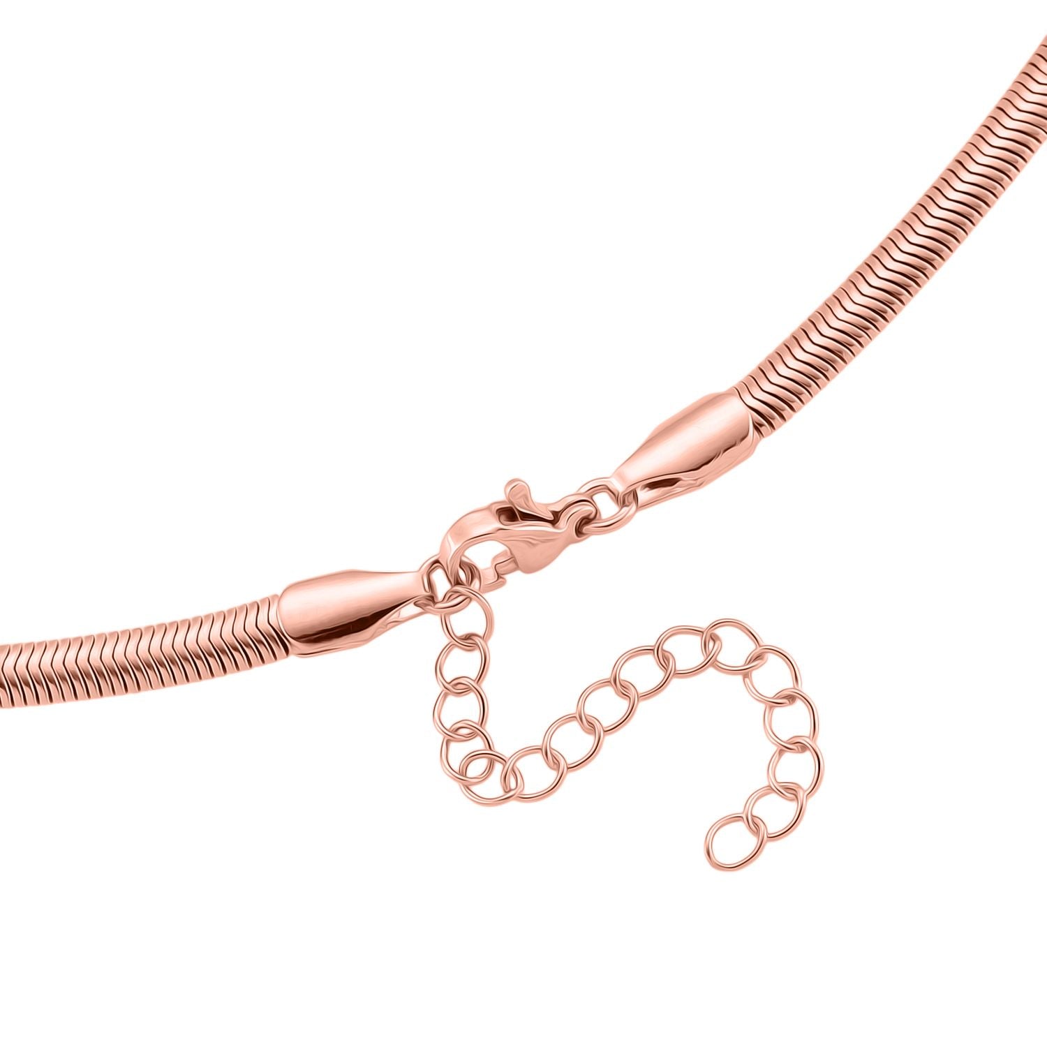 5er-Set Halsketten, ca. 45 cm + 5 cm Extender, Nickelfreies Messing Roségoldfarben