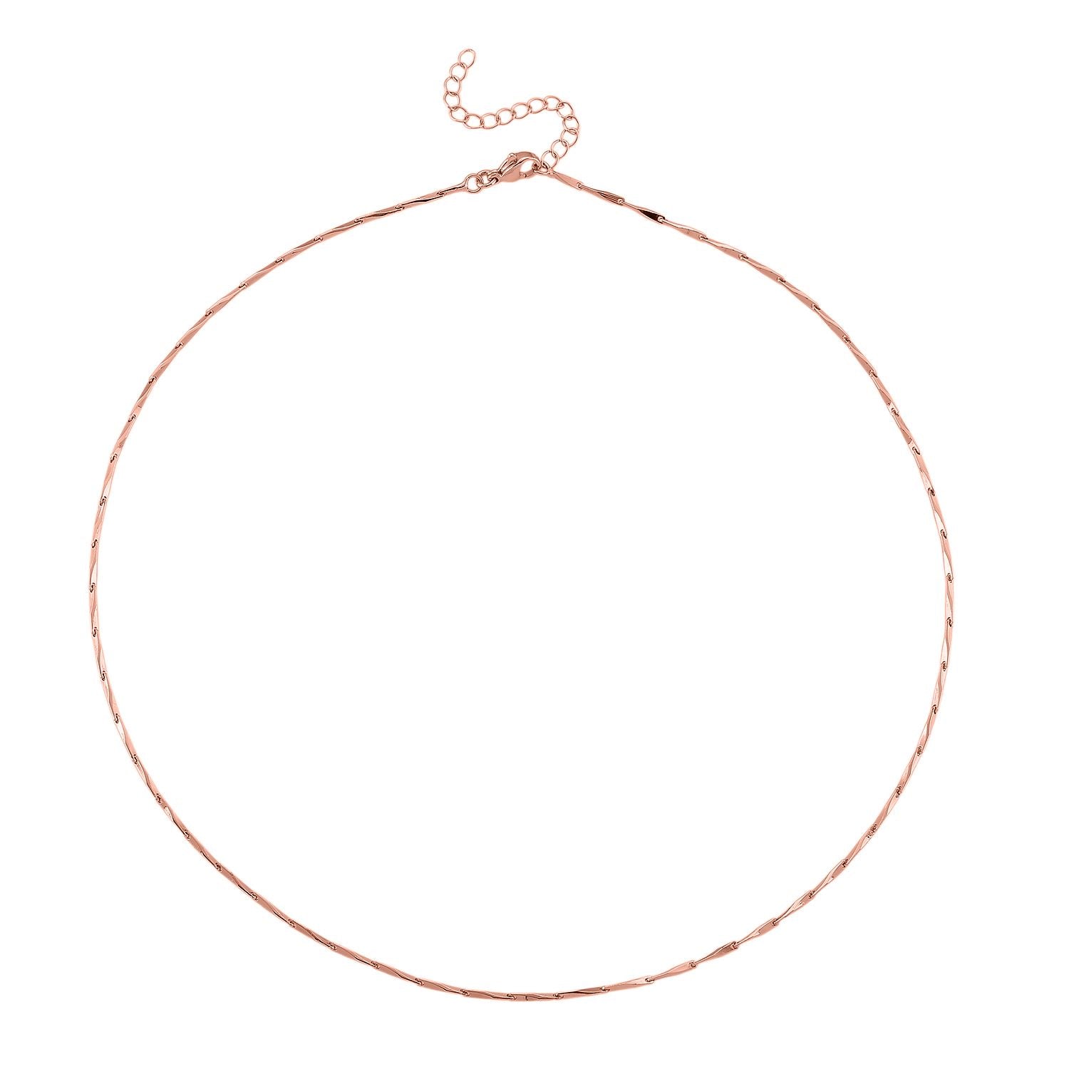 5er-Set Halsketten, ca. 45 cm + 5 cm Extender, Nickelfreies Messing Roségoldfarben