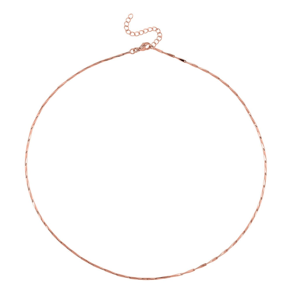 5er-Set Halsketten, ca. 45 cm + 5 cm Extender, Nickelfreies Messing Roségoldfarben
