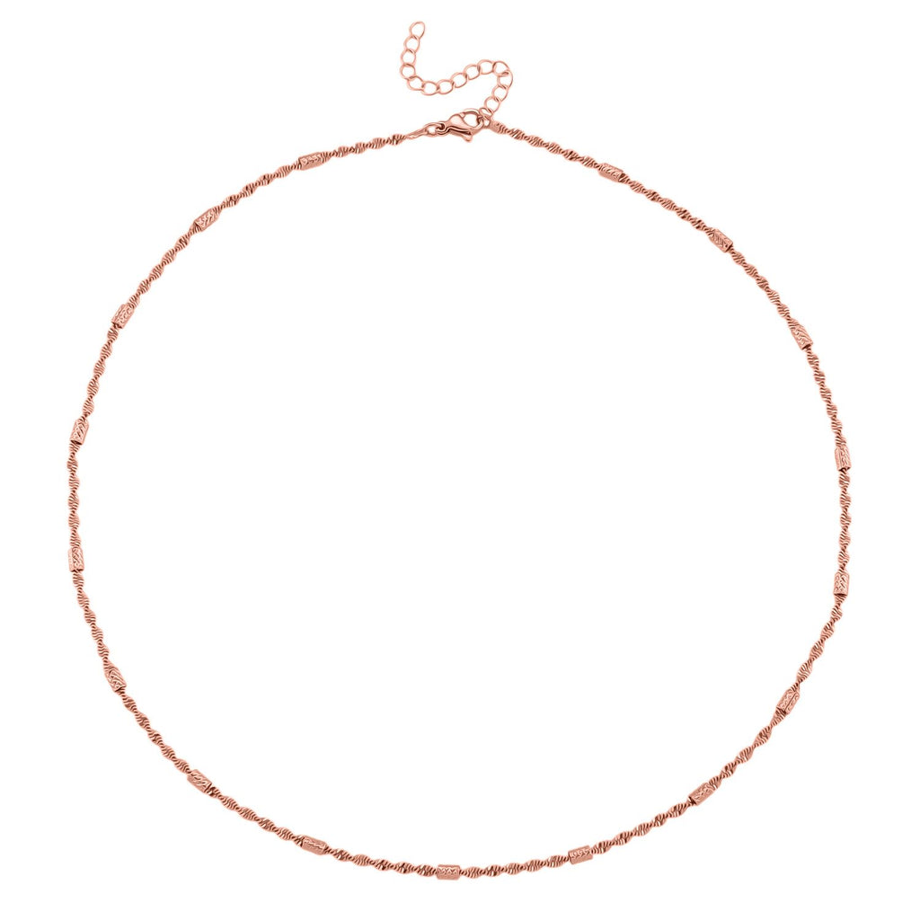 5er-Set Halsketten, ca. 45 cm + 5 cm Extender, Nickelfreies Messing Roségoldfarben