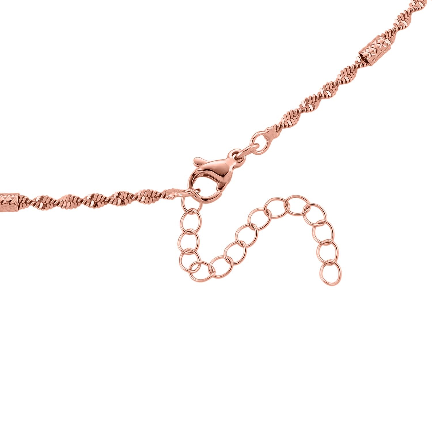 5er-Set Halsketten, ca. 45 cm + 5 cm Extender, Nickelfreies Messing Roségoldfarben
