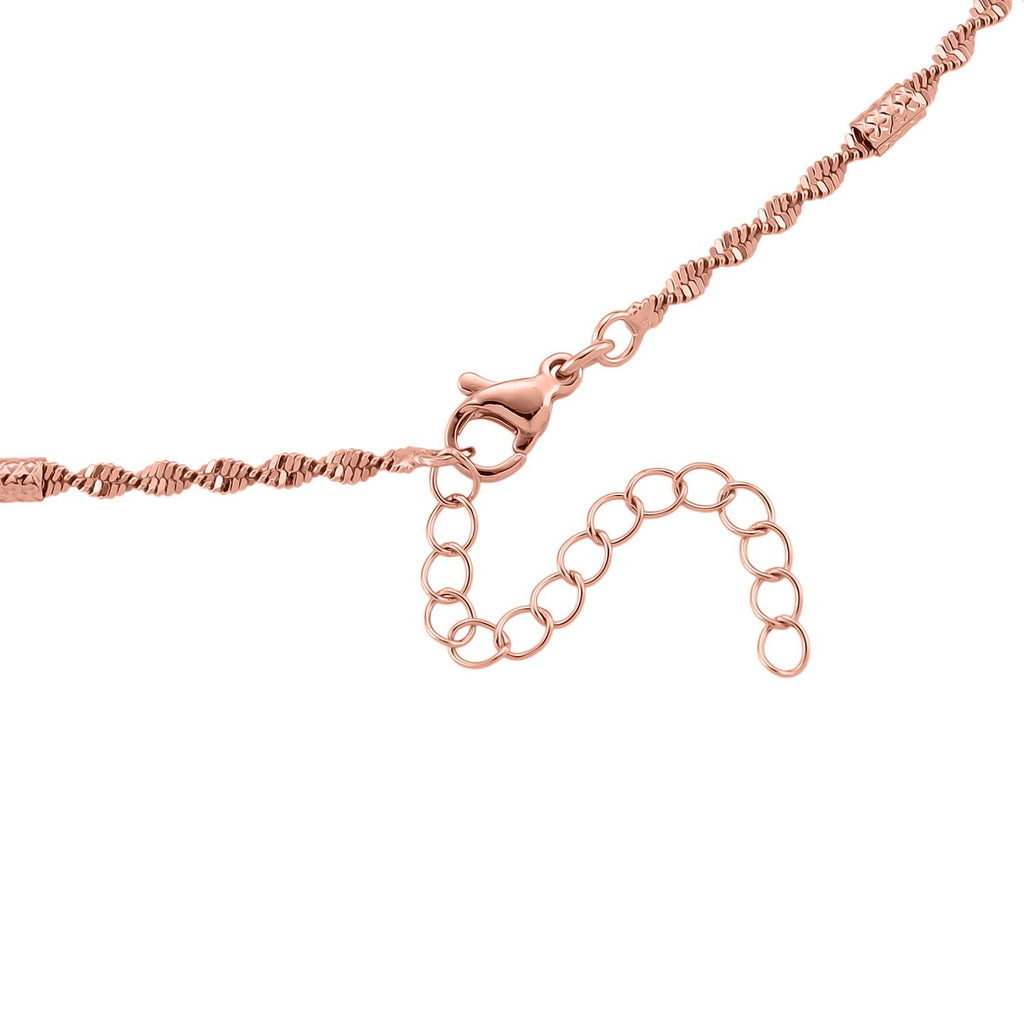 5er-Set Halsketten, ca. 45 cm + 5 cm Extender, Nickelfreies Messing Roségoldfarben