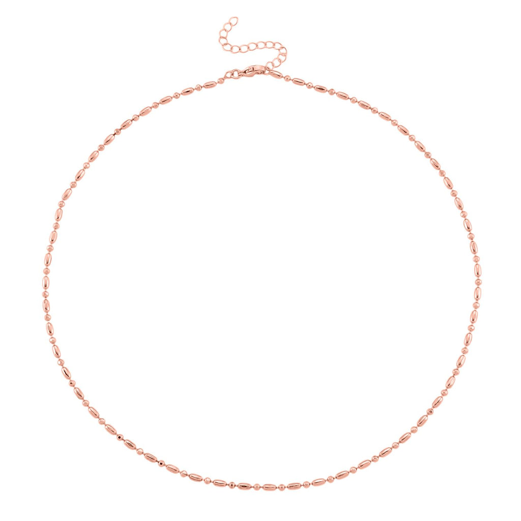 5er-Set Halsketten, ca. 45 cm + 5 cm Extender, Nickelfreies Messing Roségoldfarben