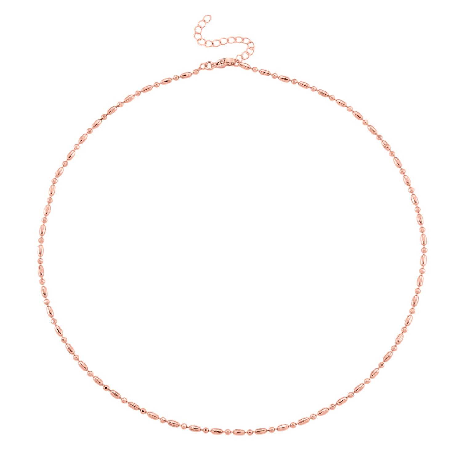 5er-Set Halsketten, ca. 45 cm + 5 cm Extender, Nickelfreies Messing Roségoldfarben