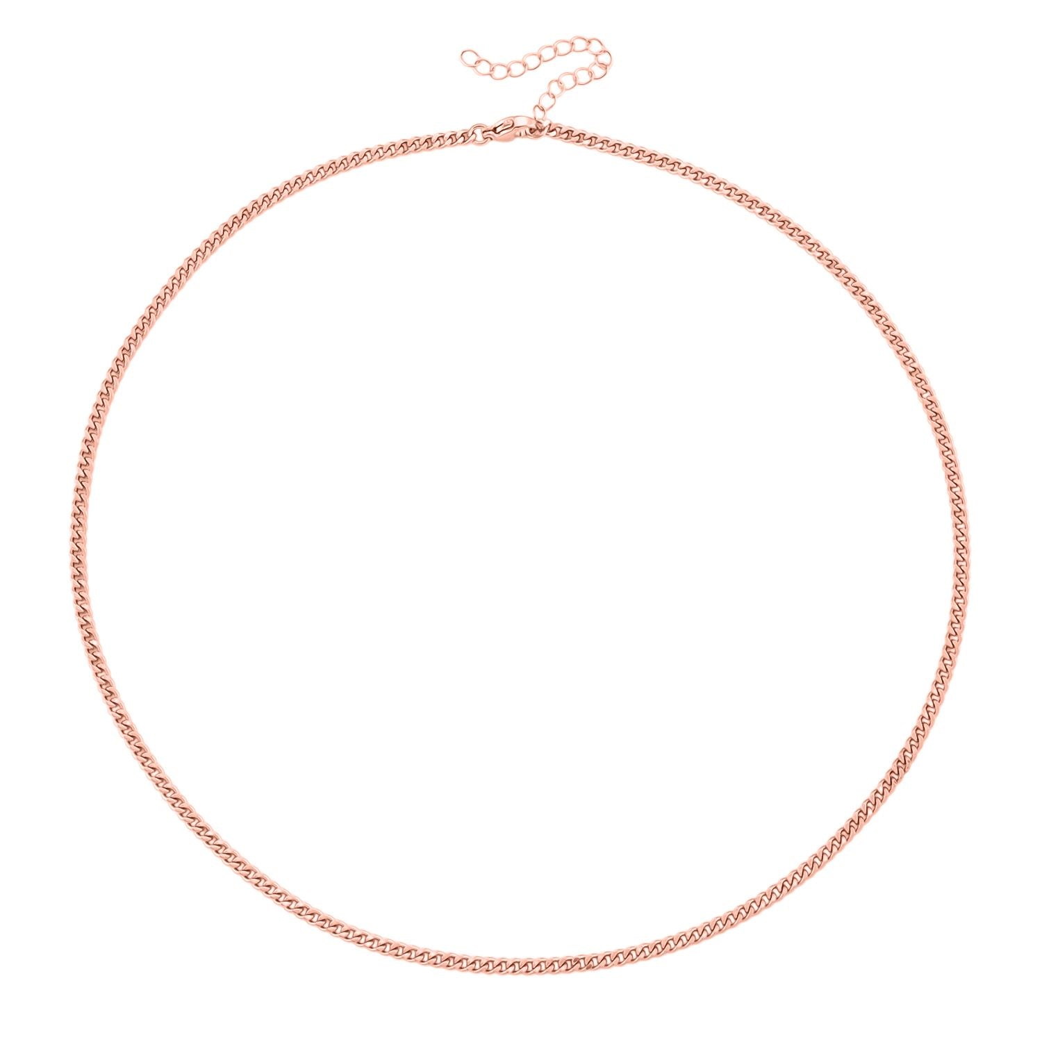 5er-Set Halsketten, ca. 45 cm + 5 cm Extender, Nickelfreies Messing Roségoldfarben